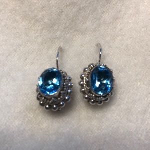 ⚡️⚡️PRICE DROP⚡️⚡️Artisan Sterling Oval Drop Blue Topaz Earrings